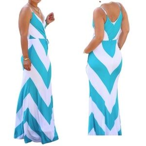 Bebe chevron print maxi dress